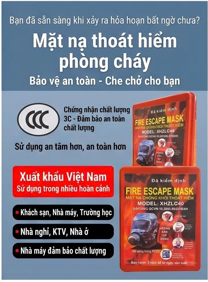 Mặt nạ phòng khói -  FIRE ESCAPE MASK model XHZLC40